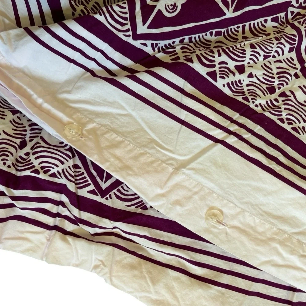 Pottery Barn Dorm Natalia Full~ Queen Duvet Cover W/ Shams Purple Floral 84”X86”